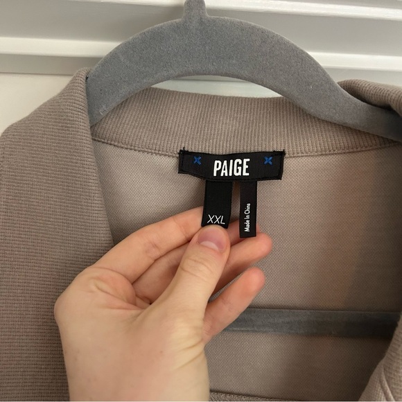 PAIGE Taupe Short Sleeve Shirt - Picture 2 of 4